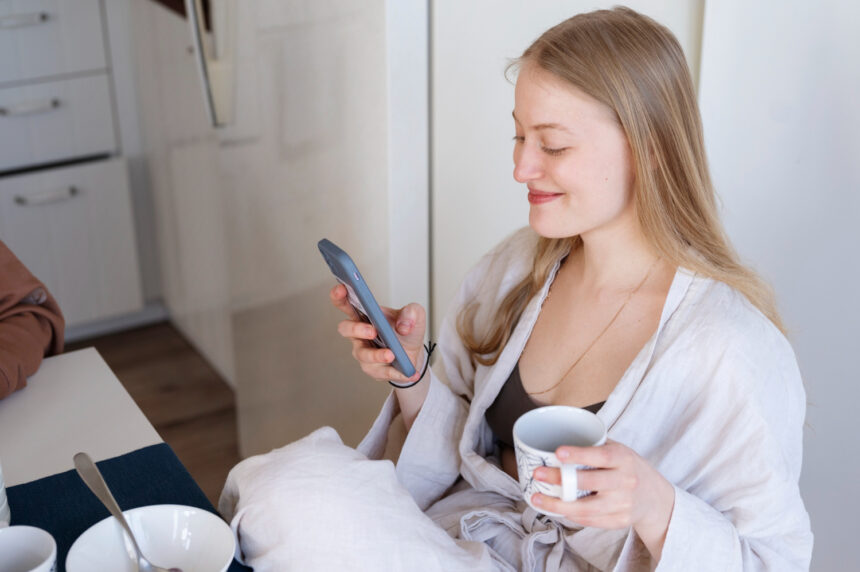 Attachment Details Woman-in-pajamas-or-casual-clothes-maid-on-the-phon